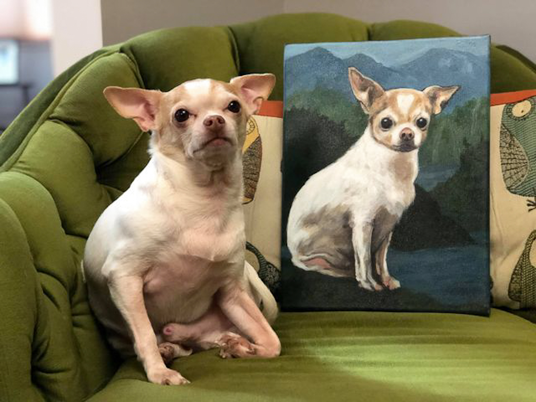 Hank and his island portrait. Laura Bonnie Art.