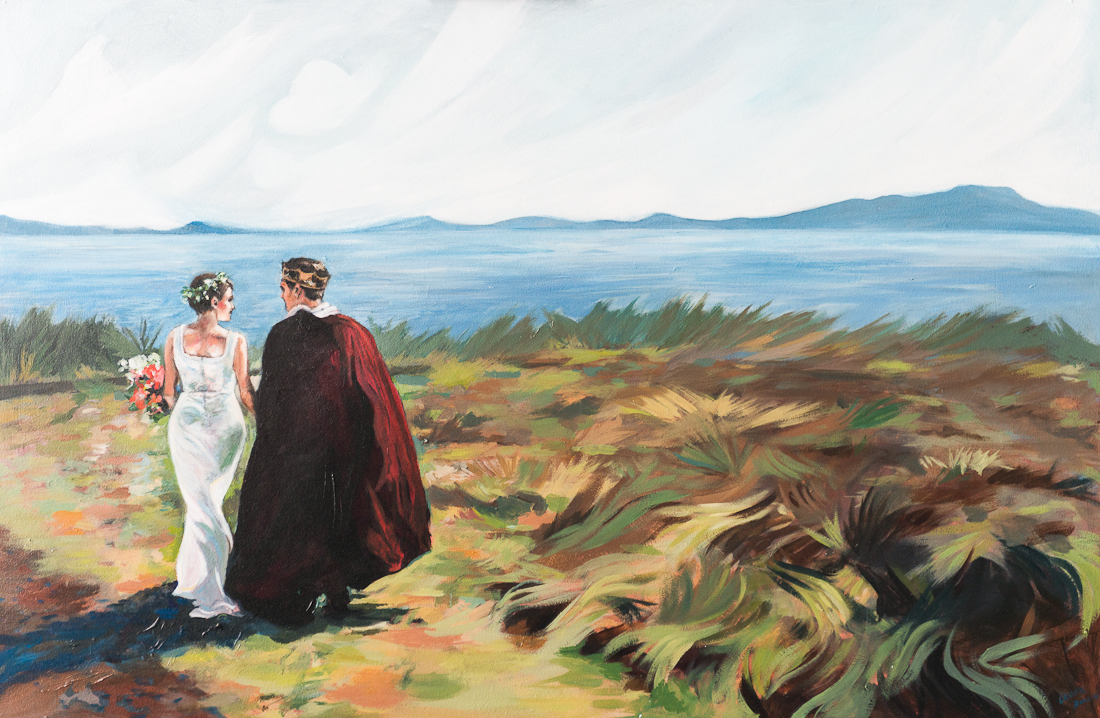 wedding commission painted by laura bonnie, victoria bc