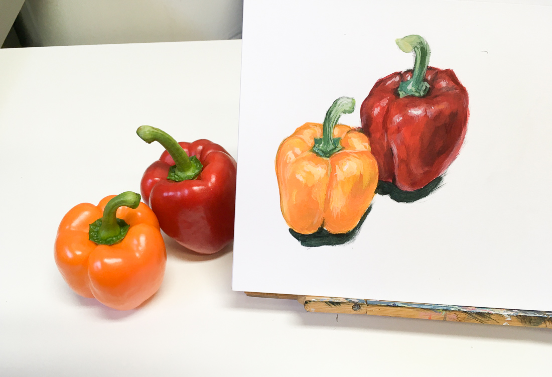 acrylic painted still life