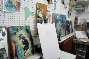 Cat Paintings and studio miscellany, North Park Art Studio.